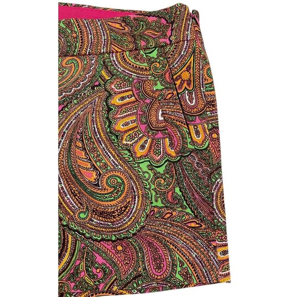 J. Crew Women's Multicolored Paisley Boho Retro Shorts SIZE-8 - Picture 6 of 7